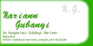 mariann gubanyi business card